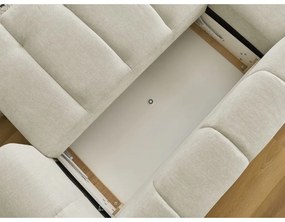 Bézs kinyitható-tárolóhelyes sarokkanapé (bal oldali-heverő résszel) Fuji – Bobochic Paris