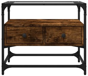 füstös tölgy szerelt fa TV-szekrény üveglappal 60 x 35 x 51 cm