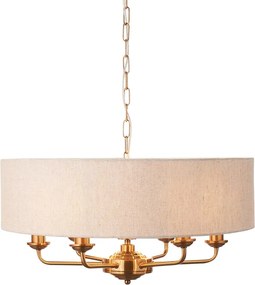 Endon glamour modern függeszték highclere antik sárgaréz természetes vászon end110722