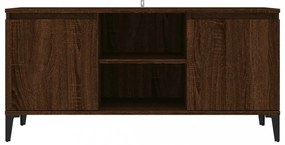 barna tölgyszínű TV-szekrény fémlábakkal 103,5 x 35 x 50 cm