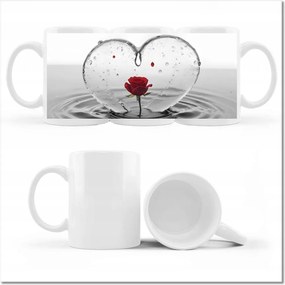 Bögre fényképpel Rózsa a szívben