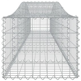 vidaXL 15 db íves horganyzott vas gabion kosár 400x50x40/60 cm