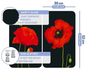 Edzett üveg tűzhely fedőlap szett 2 db-os 52x30 cm Poppy – Maximex