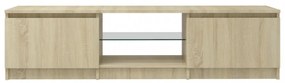 sonoma tölgy színű TV-szekrény LED lámpákkal 140x40x35,5 cm