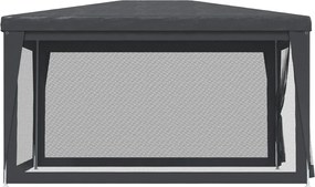Antracit HDPE rendezvénysátor 4 hálós oldalfallal 3x4 m