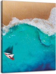 Vászonkép Vitorlás Víz Hullámok Tengerpart 30x40 cm Ideális ajándék