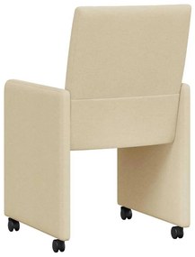 Kerekes Étkező Székek 2 pcs Krém 58 x 65 x 94 cm szövet