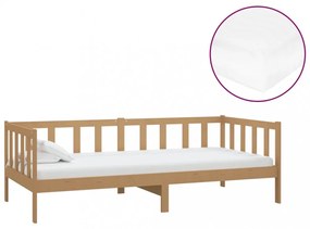 mézbarna tömör fenyőfa dívány matraccal 90 x 200 cm