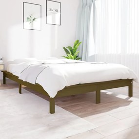 mézbarna tömör fenyőfa ágykeret 180 x 200 cm (Super King)