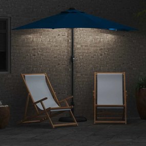 Kerti napernyő LED -es lámpákkal Kék 294 x 150 x 223 cm szövet