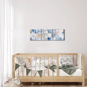 Kép - Geometrikus formák a falon (órával) (90x30 cm)