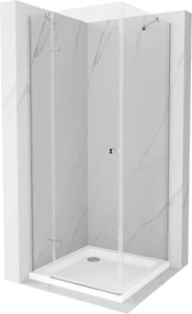 Mexen Roma zuhanykabin 70 x 70 cm, 6mm átlátszó üveg, króm profil + Vékony zuhanytálca, 854-070-070-01-00-4010