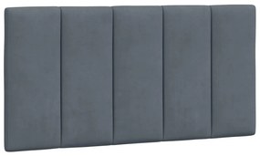 sötétszürke bársony fejtámla párna 100 cm