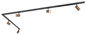 Modern 1 fázisú sínrendszer 5 sötét bronz spotlámpával - Jeana