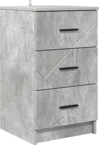 vidaXL Éjjeliszekrény fiókkal Beton szürke 38 x 38 x 66 cm Faanyag