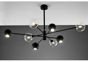 Jupiter 1996 - Csillár rúdon MOKA 4xGU10/10W/230V + 4xG9/10W/230V fekete/átlátszó