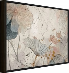 Vászonkép Fekete Keretben Virágok Beton Nappali Hálószoba 40x30