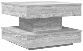 szürke sonoma dohányzóasztal 360 fokban forgatható 50x50x34,5cm