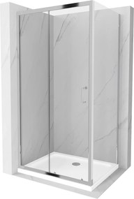 Mexen Apia zuhanykabin tolóajtóval 130 x 90 cm, átlátszó üveg-króm profil + zuhanytálca, 840-130-090-01-00-4010