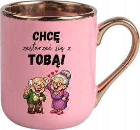 Bögre Rózsaszín Elegáns Ajándék Nőnap Szeretnék Megöregedni Veled