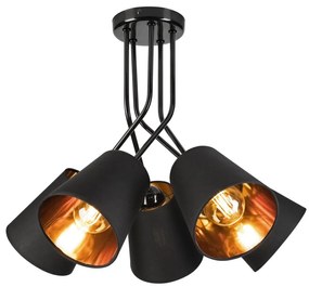 Csillár rúdon IRMA 5xE27/60W/230V fekete