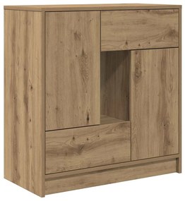 kézműves tölgy komód fiókokkal és ajtókkal 70,5x34x74,5 cm