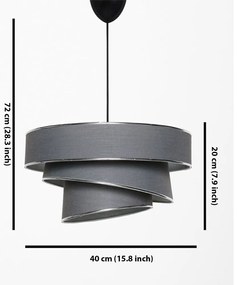 Antracitszürke-ezüstszínű függőlámpa textil búrával ø 40 cm Couper – Opviq lights