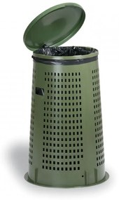 Kültéri hulladékgyűjtő - műanyag, 120 l, sötétzöld