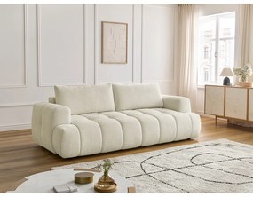 Bézs kinyitható-tárolóhelyes kanapé 251 cm Fuji – Bobochic Paris