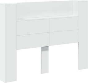 vidaXL LED-es Fejtámla Szekrény Fehér 140 x 16,5 x 103,5 cm Faanyag