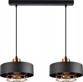 Mennyezeti Függőlámpa Csillár fekete, réz