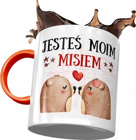 Narancssárga bögre macival Aranyos mackó ajándék fényképes nyomtatással