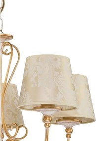 Brilagi - Láncos csillár SONIA 5xE27/15W/230V átm. 64 cm krémszínű/patina