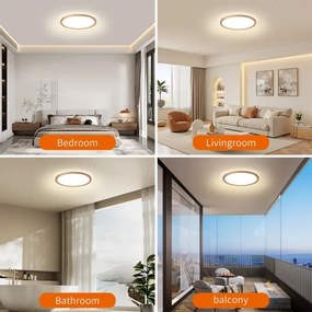 Brilagi - ULTRA SLIM LED fürdőszobai mennyezeti lámpa, 18 W, 230 V, Ø 30 cm, rózsaarany, IP54