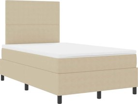 vidaXL Boxrugós ágy fejtámlával Világosszürke és fehér 120 x 190 cm