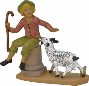 Betlehem figura Kecskével Játszó Fiú 10cm magas figurákhoz