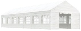 fehér polietilén pavilon tetővel 15,61 x 4,08 x 3,22 m