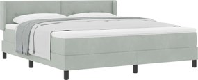 vidaXL Boxrugós ágy matracmal Világosszürke 200 x 180 cm Poliészter