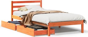 vidaXL viaszbarna tömör fenyőfa ágy matrac nélkül 90 x 200 cm