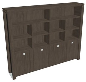 Verno+ S magas szekrény 260 x 46 x 210 cm, polccal, antracit tölgy / fekete