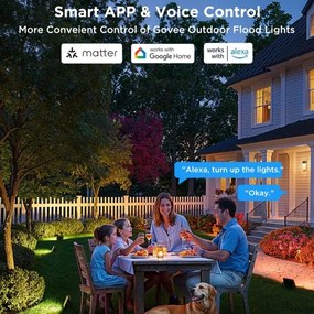 Govee - 4 darabos RGBICWW LED reflektor szett, dimmelhető, LED/24W/230V, IP66, matt, Wi-Fi