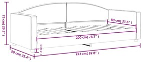 krémszínű szövet kanapéágy 80 x 200 cm