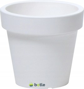 Virágtartó Fehér kerek fedő klasszikus sima matt Ø 20cm műanyag