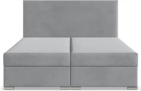 Zonza ágy, bársony, 180 x 200, ágyneműtartóval, szürke