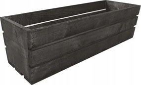 Fekete Fából Készült Virág- És Gyógynövénytartó Doboz 50x18x15 cm