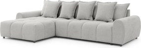 Világosszürke sarokkanapé (bal oldali-heverő résszel) Albane – Ropez