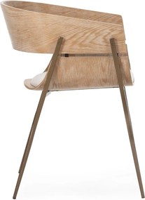 Natúr színű kárpitozott karfás étkezőfotel szett 2 db-os Naia – MOME
