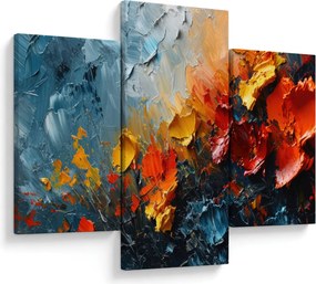 Kép - Virágok absztrakt festménye III. (90x60 cm)