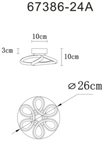 Globo 67386-24A - MELISAND LED mennyezeti lámpa 24W, 26 cm, fekete