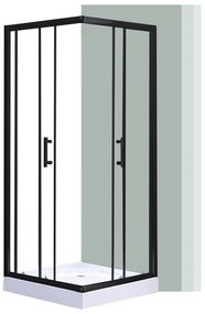 Spirit Clear 80x80 cm szögletes zuhanykabin, zuhanytálcával fekete